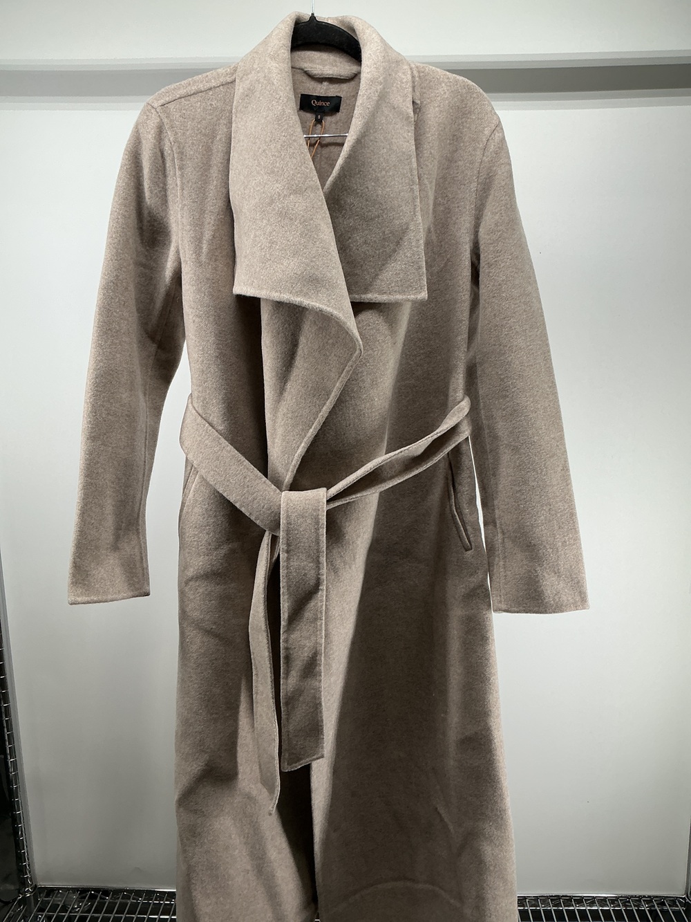Double-Faced Merino Wool Draped Collar Wrap Coat